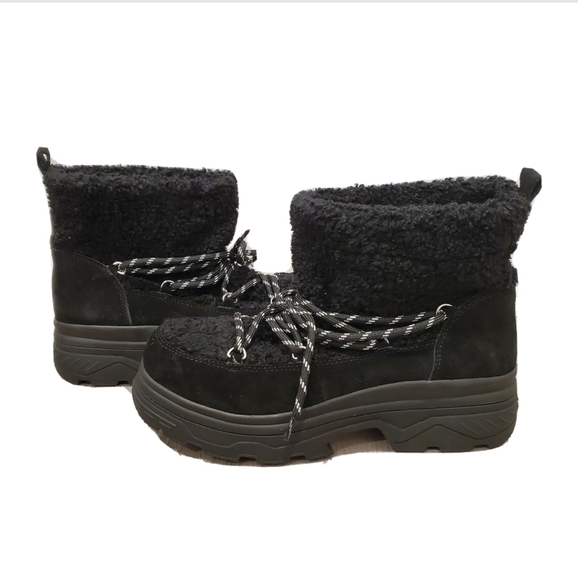 NEW BP Summit Fab Lace Up Ankle Boots Black - Picture 1 of 7
